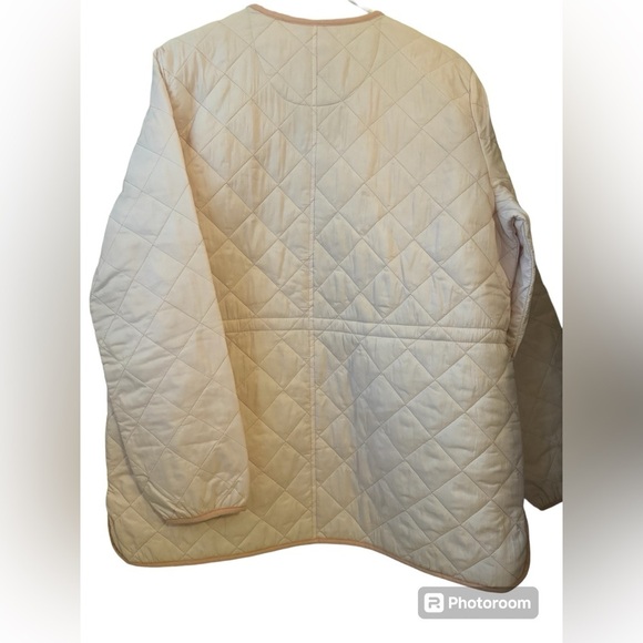 Free Assembly Cinch waist Button down Pink Coat Size Large - Picture 2 of 6